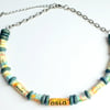 Unusual choker  necklace made with a map of Norway