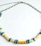 Unusual choker  necklace made with a map of Norway