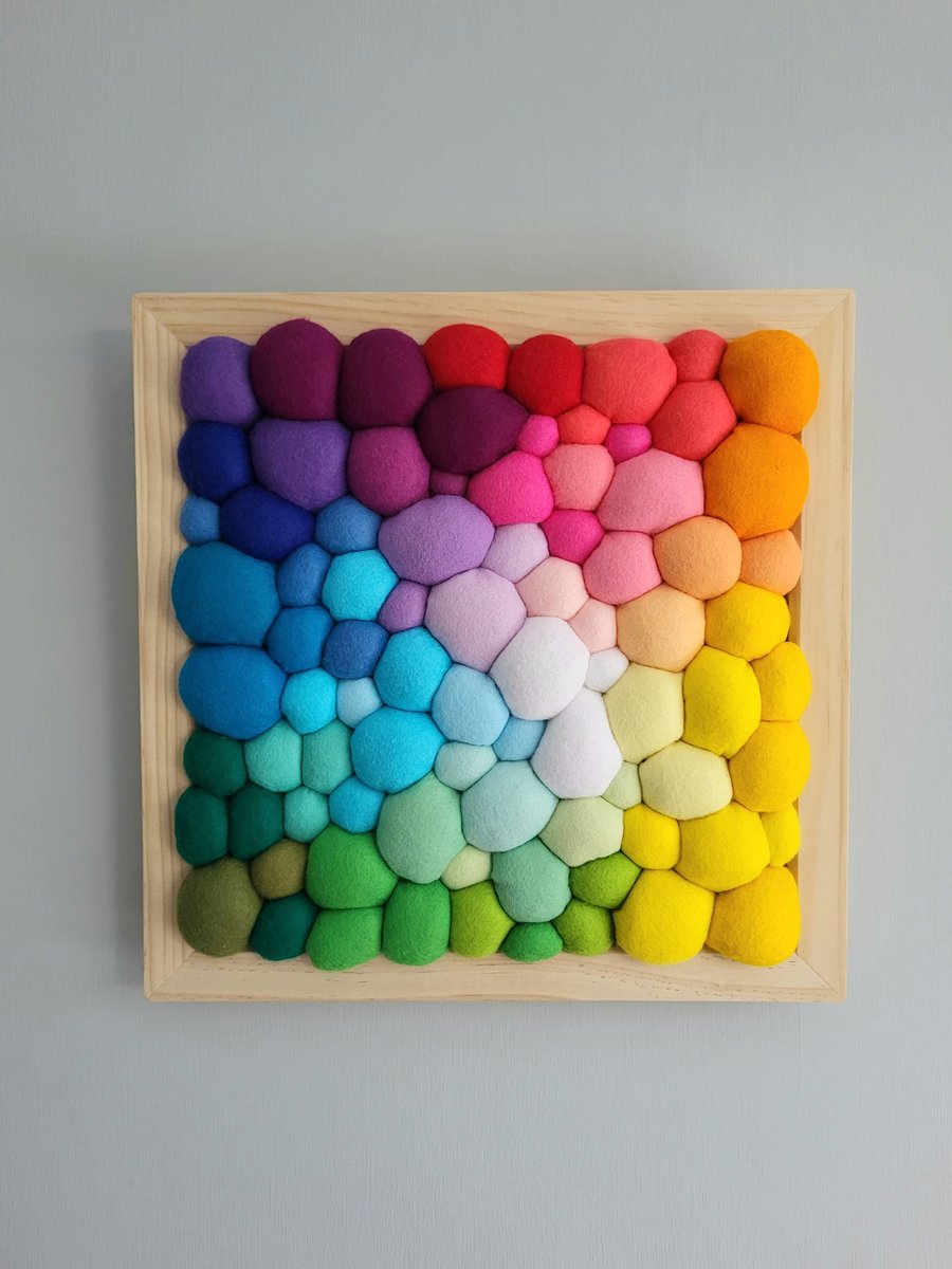 Random Rainbow Wall Art - Abstract Tactile felt Blobs
