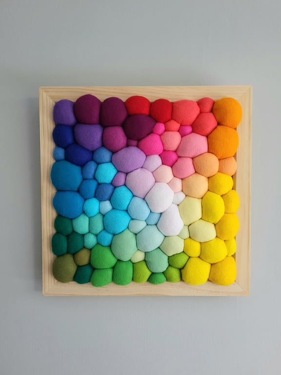 Random Rainbow Wall Art - Abstract Tactile felt Blobs