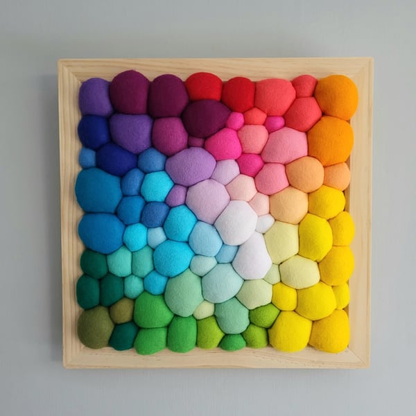 Random Rainbow Wall Art - Abstract Tactile felt Blobs