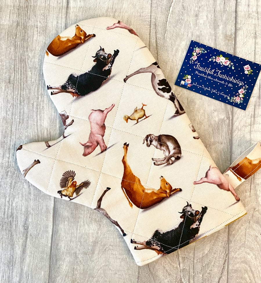 Quilted Animal Oven Mitt - Oven Glove