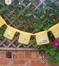 Beach hut bunting on hessian: yellow - Image 2