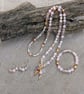 Rose Quartz & Pink Zebra Jasper Necklace with pendant - Image 5
