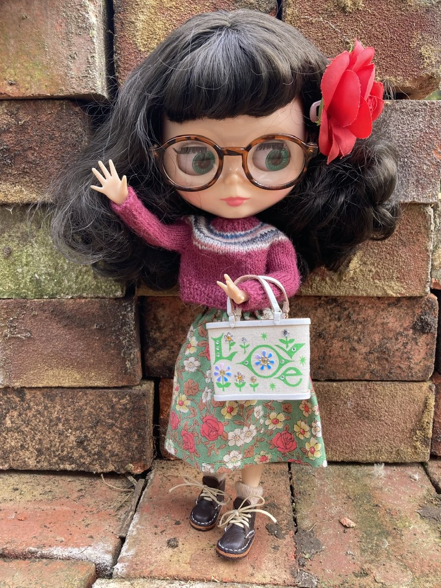 Handmade Miniature Enid Collins of Texas Black Roadrunner Dolls Handbag