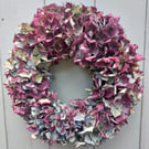 Dried Hydrangea Wreath. 28cm Diameter. Handmade.