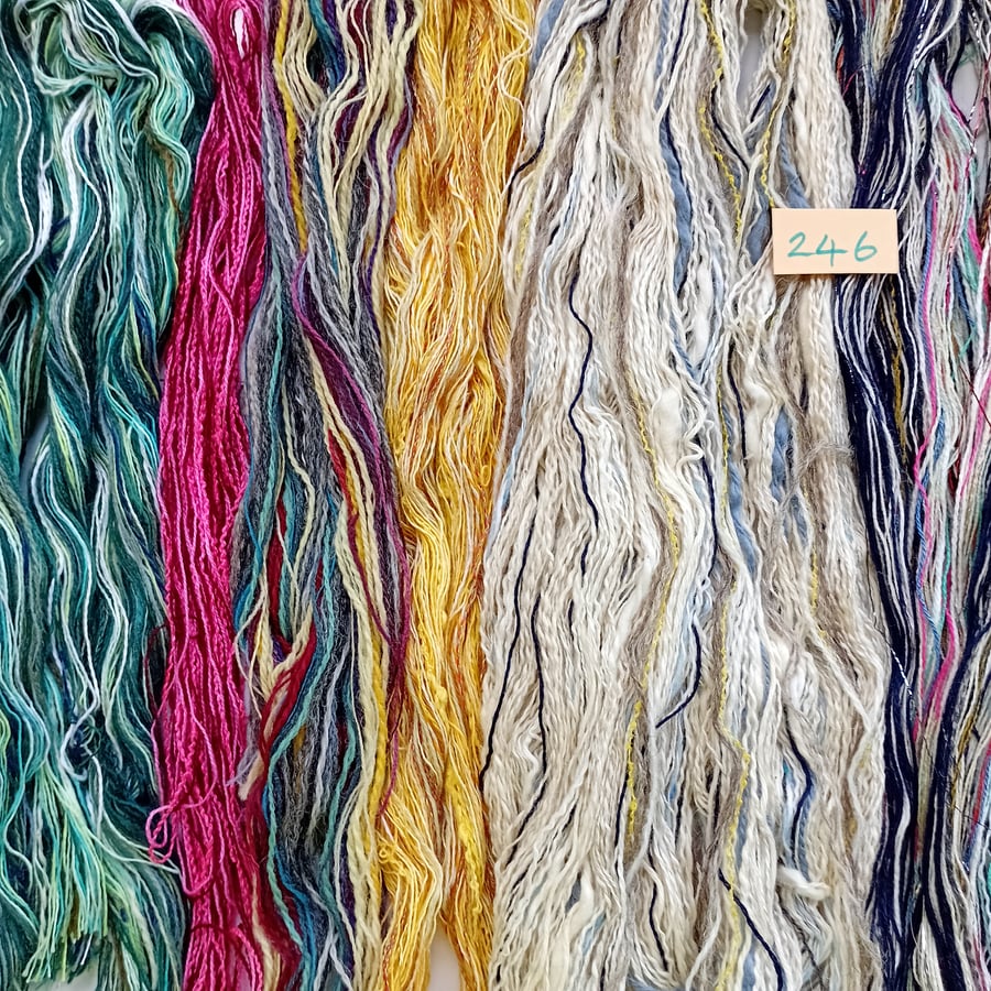 Weaving yarns, thrums and fibres, textured creative threads