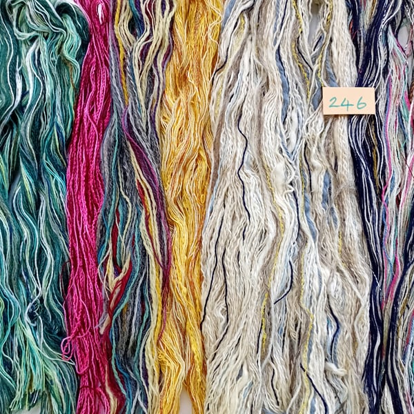 Weaving yarns, thrums and fibres, textured creative threads