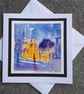 Handpainted Blank Card. Handmade. Letterbox Gift.  Evening Sunset Stroll. - Image 4