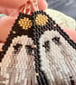 Spooky ghost Halloween beaded fringe earrings - Image 8