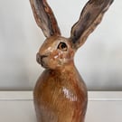 Handmade ceramic hare bust