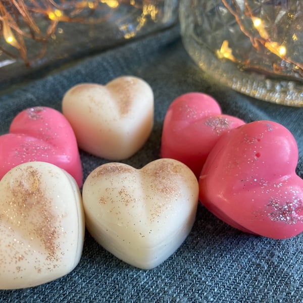 Scented soy wax melts, heart shaped