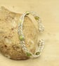 Adjustable Chrysoprase cuff bracelet. May Birthstone Wire wrapped Celtic Weave - Image 3