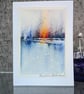 Evening Reflections. Blank Card. Handpainted Original 260172 - Image 5