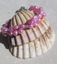 Pink Freshwater Pearl Beaded Bracelet "Pink Shimmer" 
