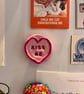 Handmade Love Heart Fridge Magnet: Retro Sweet 'Kiss Me' - Image 2