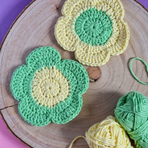 Flower Coasters set of 2, Home Office Decor, Housewarming Gift, Gift for Mum