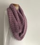 INFINITY SCARF , cowl , neckwarmer .Alpaca blend. Super-soft. Purple. - Image 1