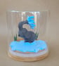 Splish Splash, handmade ornamental Elephant in a glass jar - Image 2