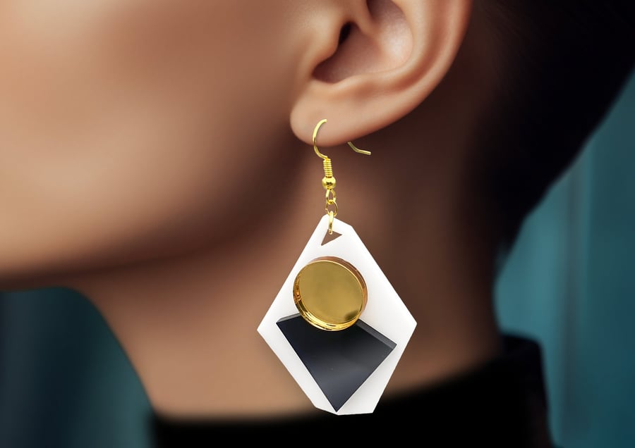 Y2K-Inspired Hip Hop Geometric Earrings: Minimalistic Style