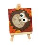 Hedgehog in Autumn Leaves Painting - original art gift for animal lovers - Image 4