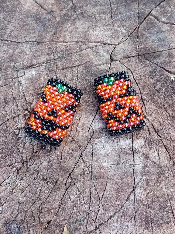 Evil and happy pumpkin pattern beaded dreadlock beads