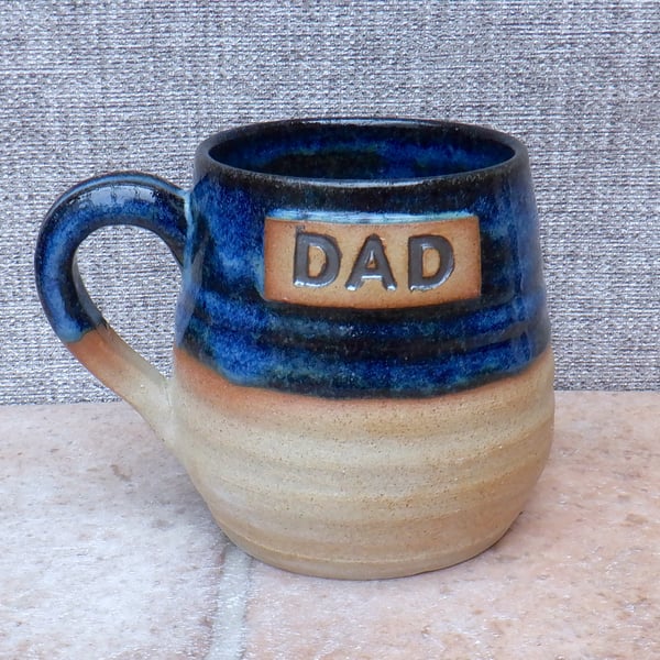 Large cuddle mug for DAD coffee tea cup in stoneware hand thrown pottery wheel 