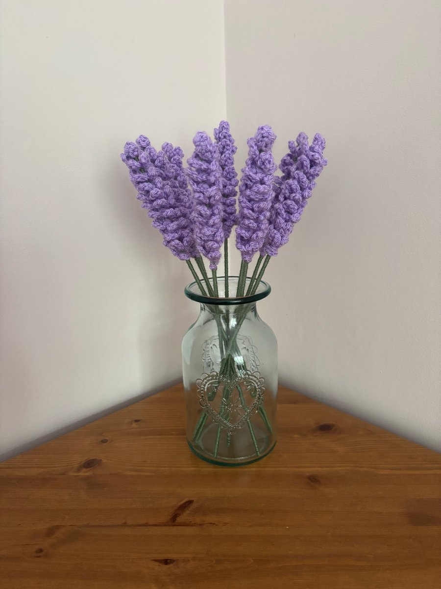 Crochet Lavender Stems - Handmade Crochet Flowers