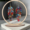 Multi- Colour Feather Leaf Earrings 