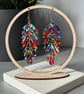 Multi- Colour Feather Leaf Earrings 