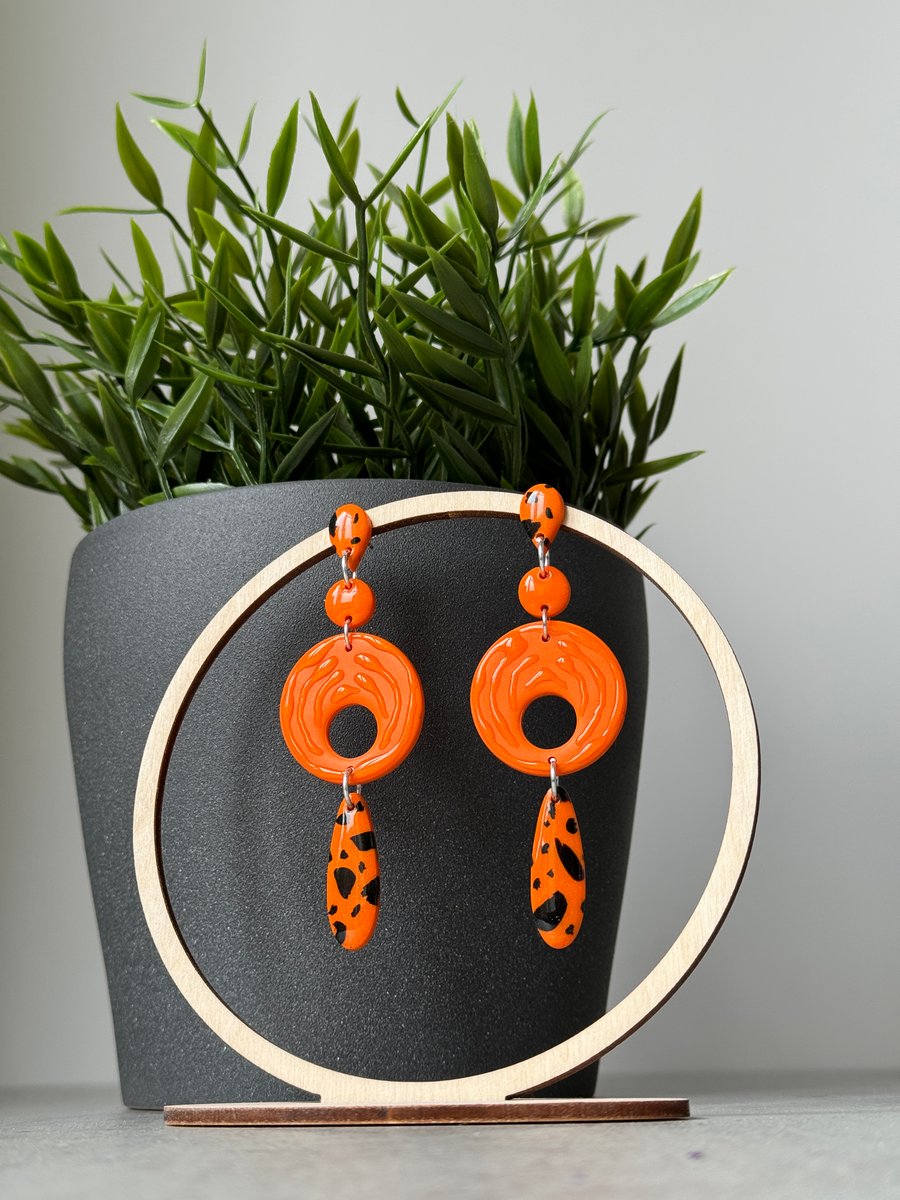 Deconstructed Tiger Animal print Earrings