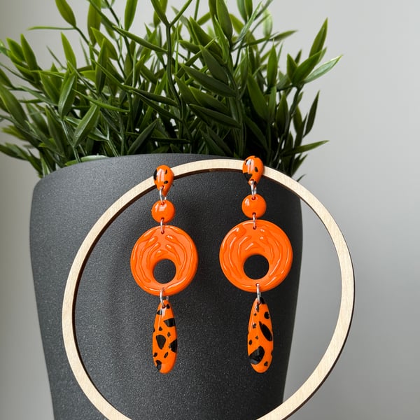 Deconstructed Tiger Animal print Earrings