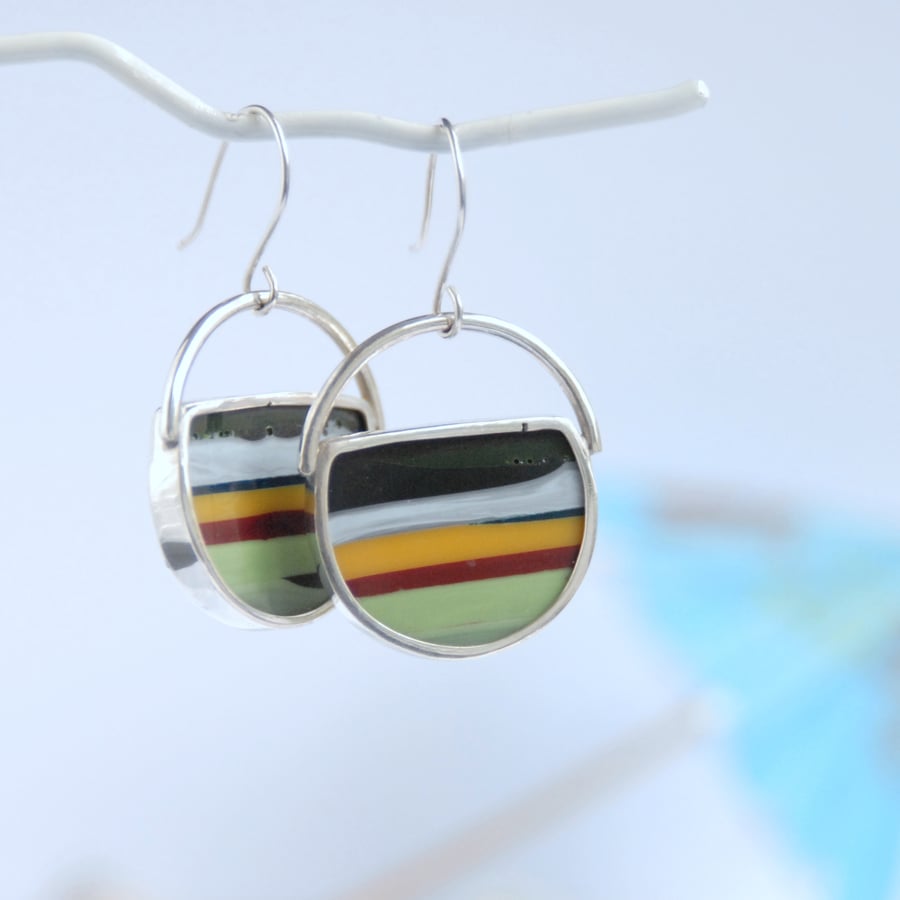 Cornish surfite 'hoop' earrings