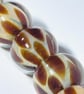 Handmade brown and beige lamp work glass beads - Image 1