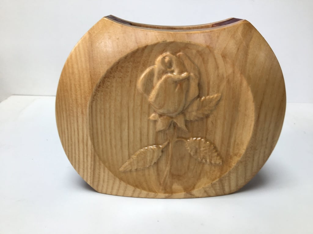 Dry flower vase, made from Ash and Reclaimed West African Mahogany