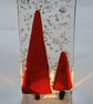 Snowy trees fused glass tealight holder - Image 1