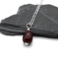 dark red lampwork glass teardrop pendant - small