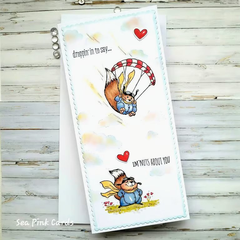 Squirrel Anniversary Card - handcrafted funny anniversary, birthday, valentine 