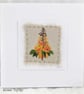 HAND EMBROIDERED FLORAL GREETINGS CARD - Image 1