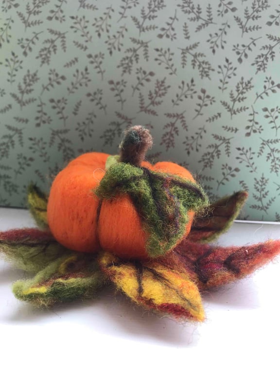 Felted pumpkin decoration 