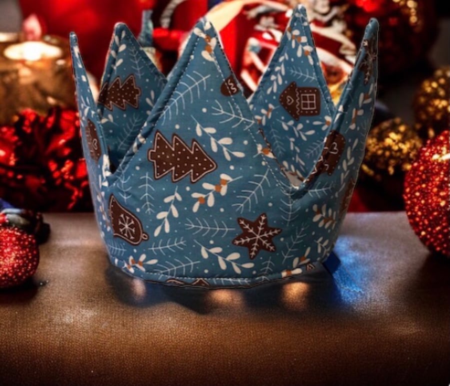 Reusable Christmas Fabric Party Crowns for Adults -Party Hats -Zero Waste