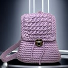 Sophisticated Lavender Purple Crocheted Backpack