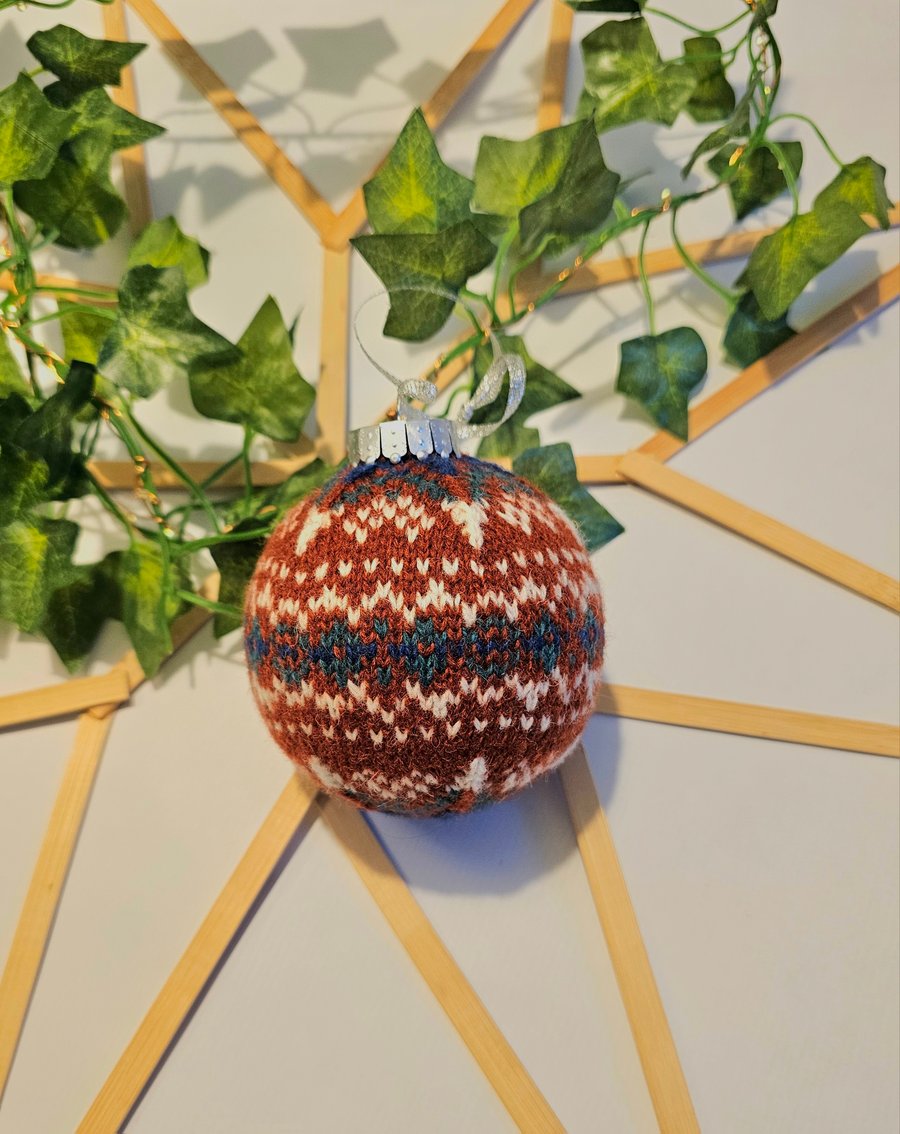 Hand Knit Fair Isle Bauble