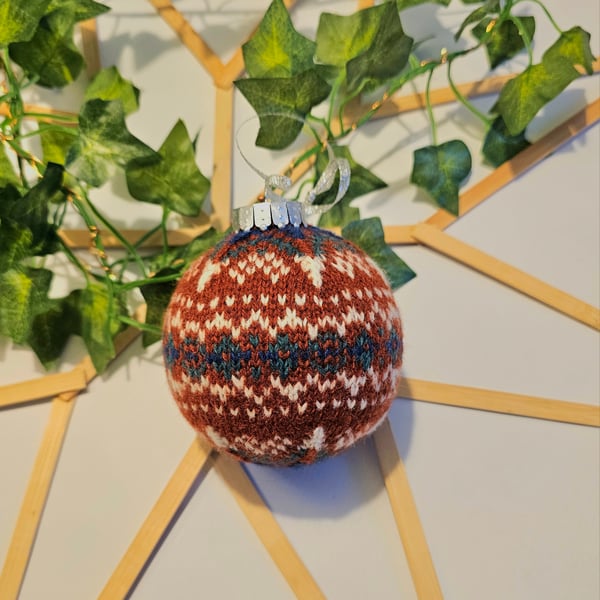 Hand Knit Fair Isle Bauble