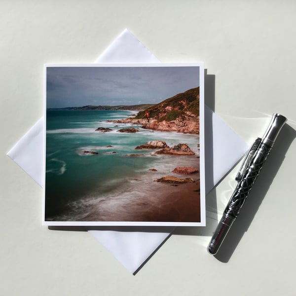 Sharrow Point, Cornwall.  Blank photographic greetings card for any occasion