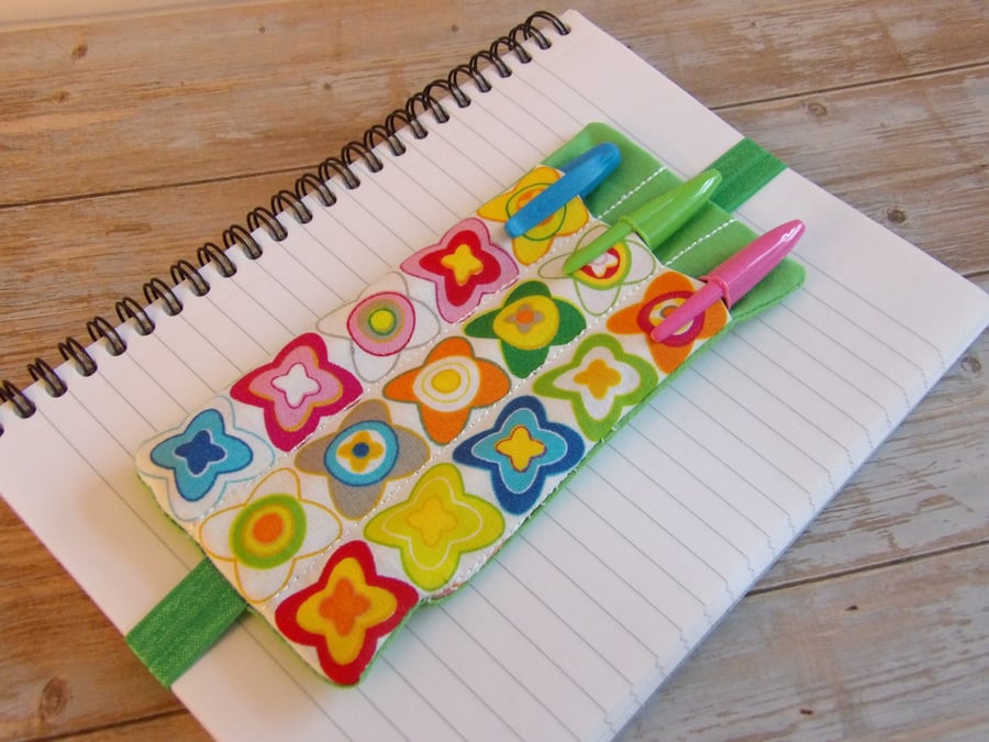 Retro style bookmark penholder elasticated A5 size 