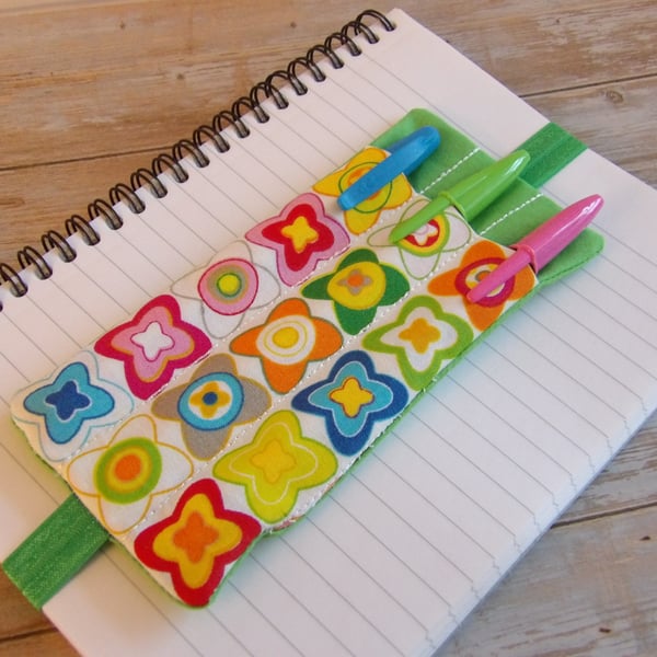Retro style bookmark penholder elasticated A5 size 