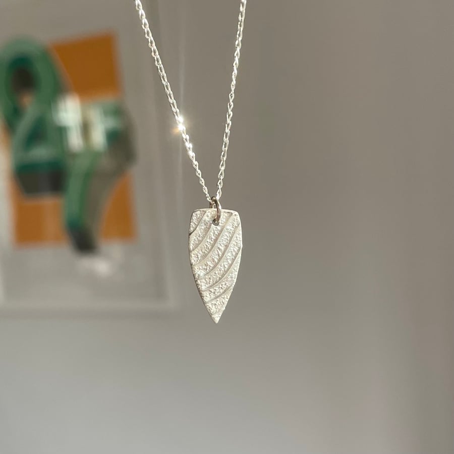 Silver dagger necklace handmade 999 fine silver textured pendant