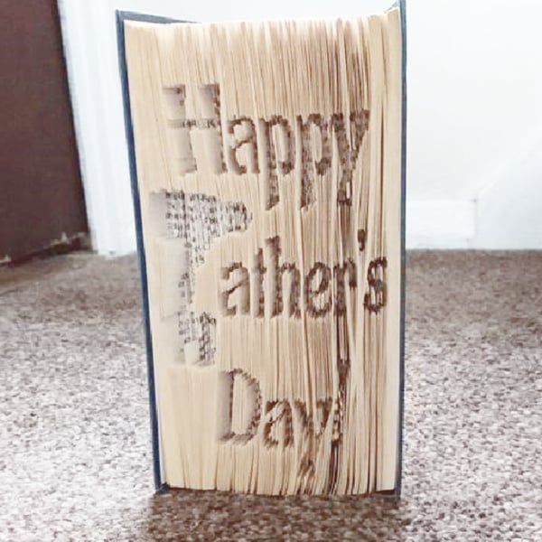 Happy Father's Day with drill CUT & FOLD Book Folding Pattern - EMAILED PDF