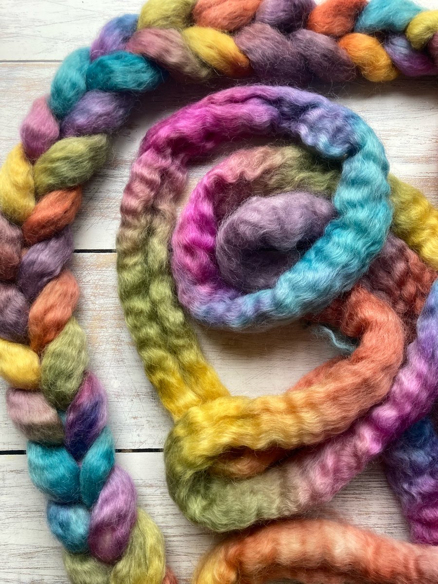 White Teeswater Spinning fibre 100g Lilly Willow